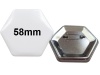 58x65mm Hexagonal-Button mit Sicherheitsnadel